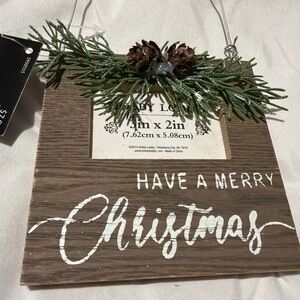 Rustic Christmas Frame with Pine Accents